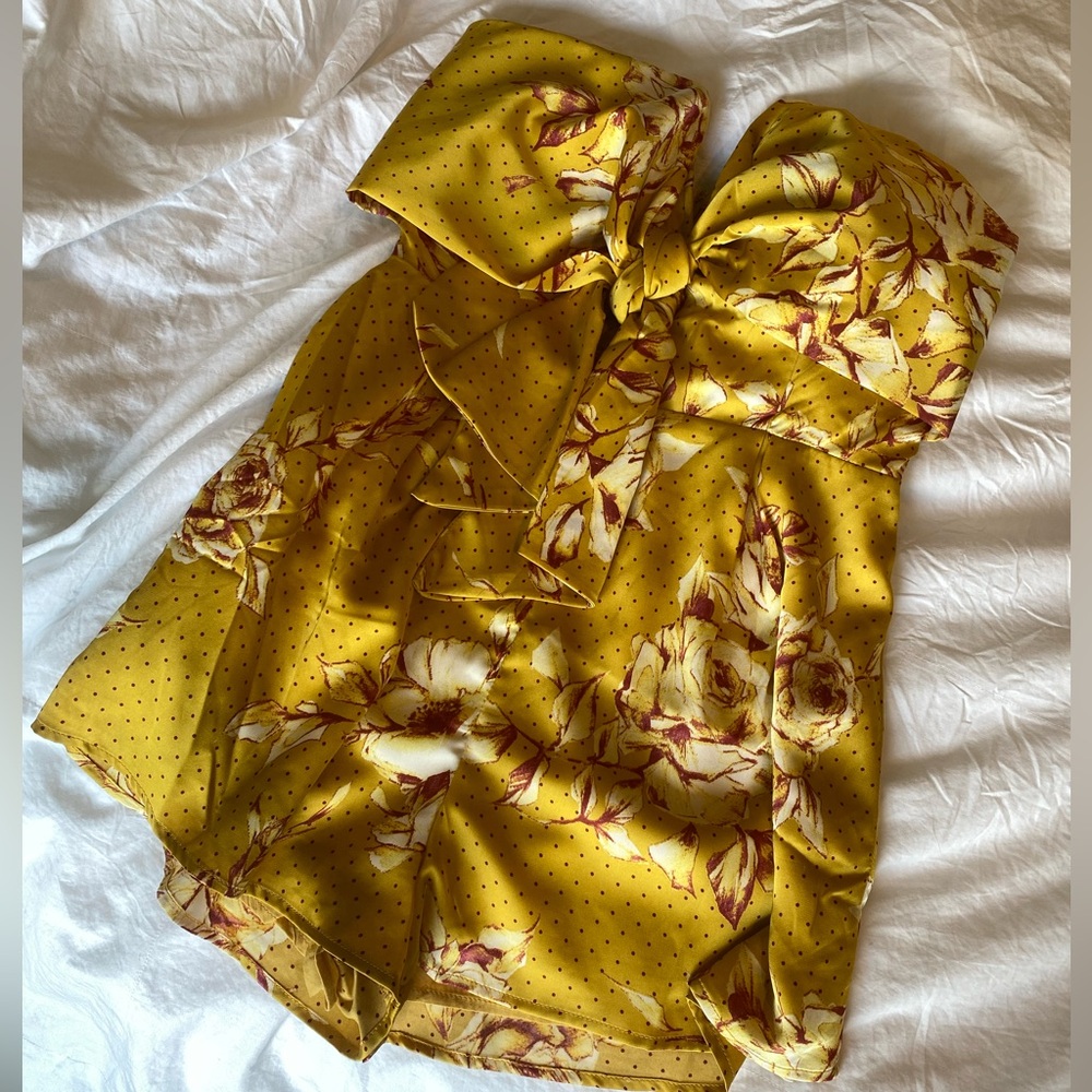 NEW Strapless Yellow Polkadot Romper
